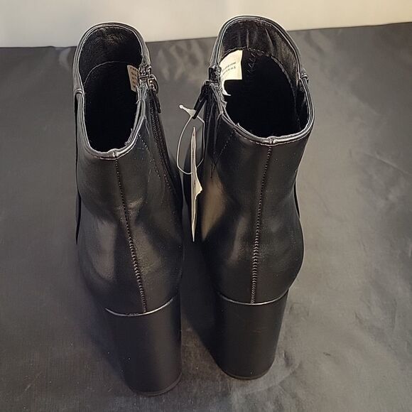 BRAND NEW FOREVER 21 BLOCK ZIP CLOSURE ROUND TOE SLIP-ON FAUX LEATHER BOOT - Picture 9 of 15